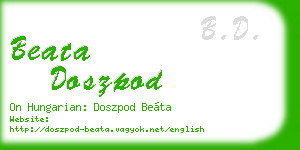 beata doszpod business card
